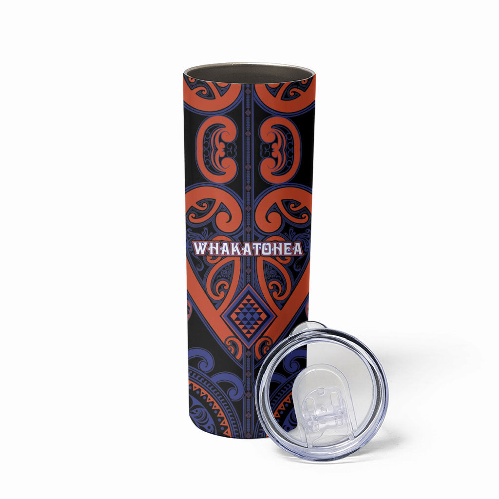 Custom Aotearoa Whakatohea Skinny Tumbler Maori Tribal Pattern