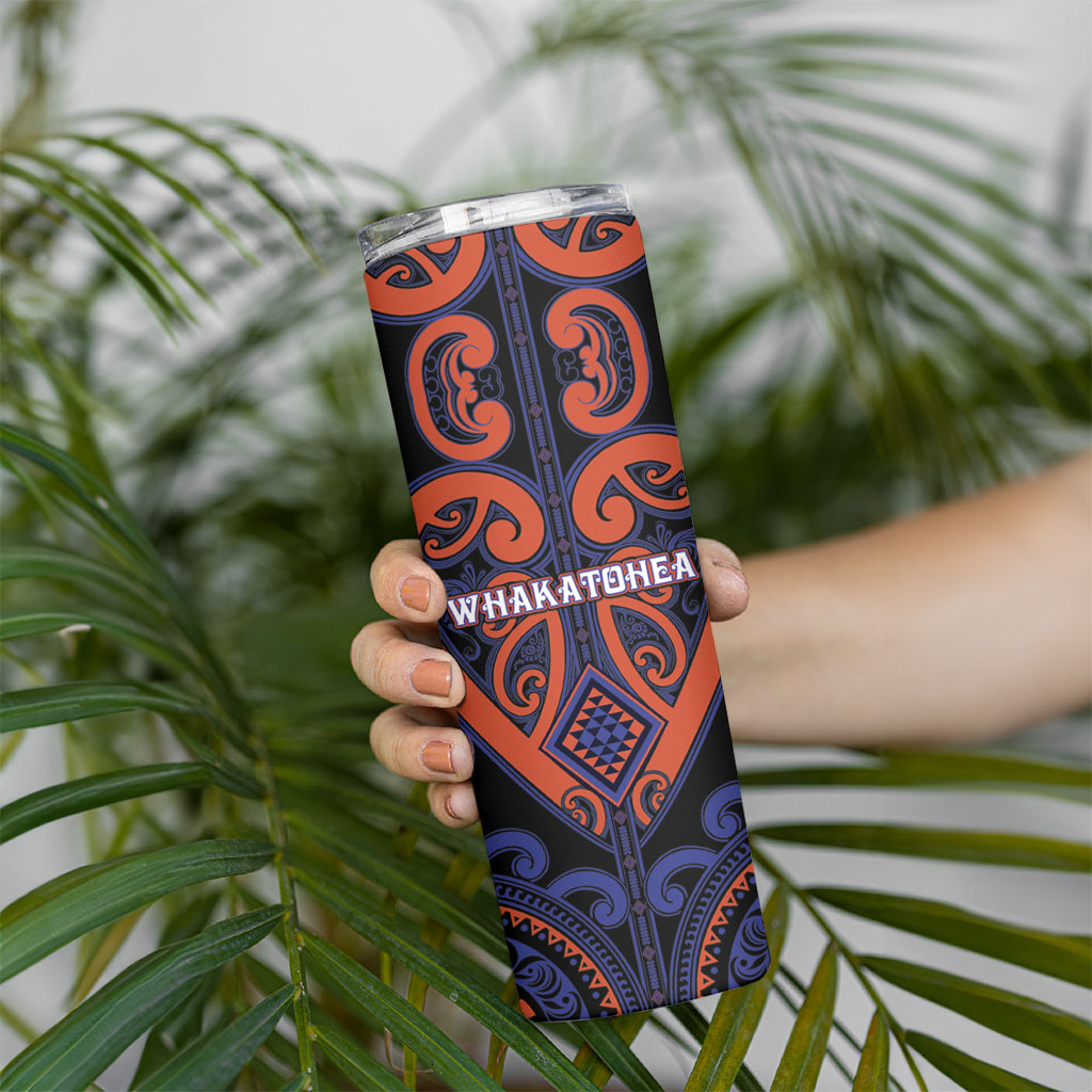 Custom Aotearoa Whakatohea Skinny Tumbler Maori Tribal Pattern