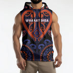 Custom Aotearoa Whakatohea Sleeveless Hoodie Maori Tribal Pattern
