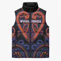 Custom Aotearoa Whakatohea Sleeveless Puffer Jacket Maori Tribal Pattern