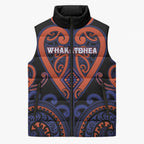 Custom Aotearoa Whakatohea Sleeveless Puffer Jacket Maori Tribal Pattern