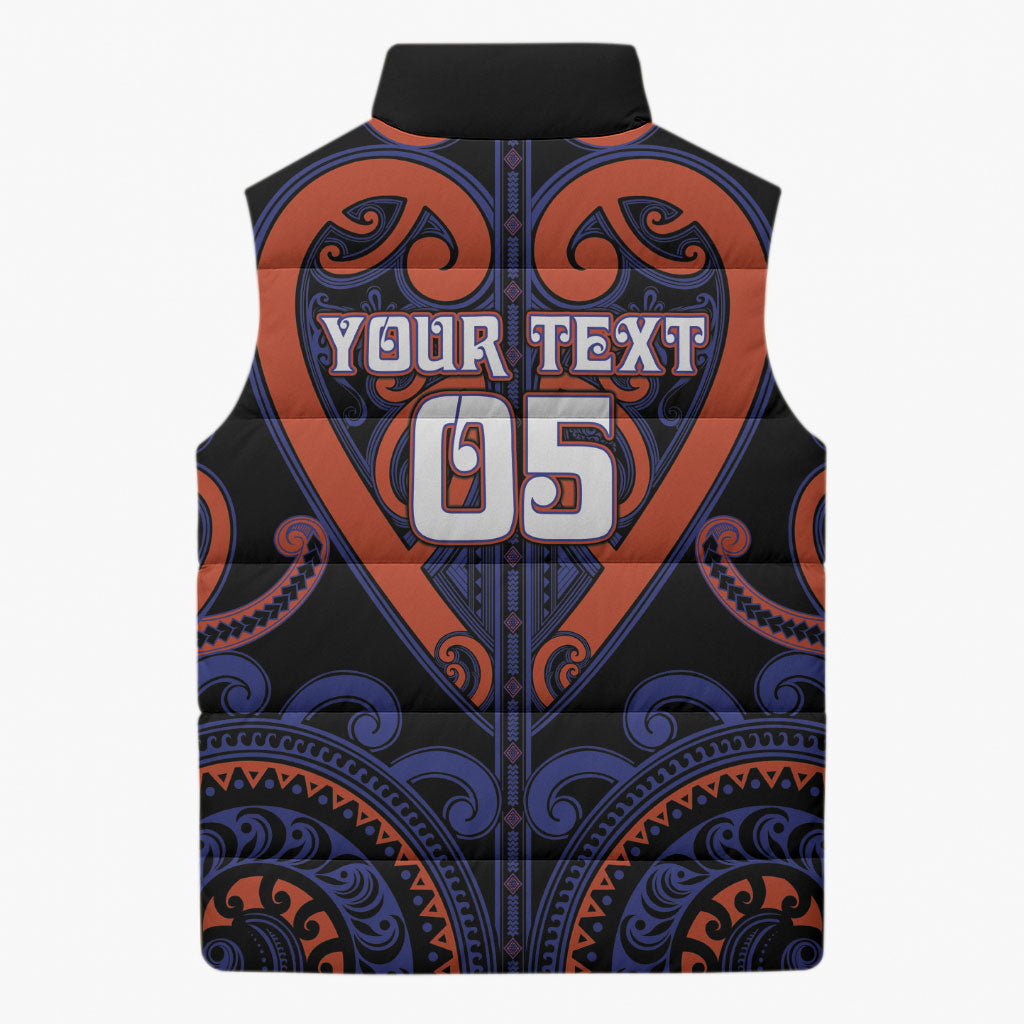 Custom Aotearoa Whakatohea Sleeveless Puffer Jacket Maori Tribal Pattern