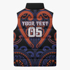 Custom Aotearoa Whakatohea Sleeveless Puffer Jacket Maori Tribal Pattern