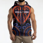 Custom Aotearoa Whakatohea Sleeveless Zip Hoodie Maori Tribal Pattern