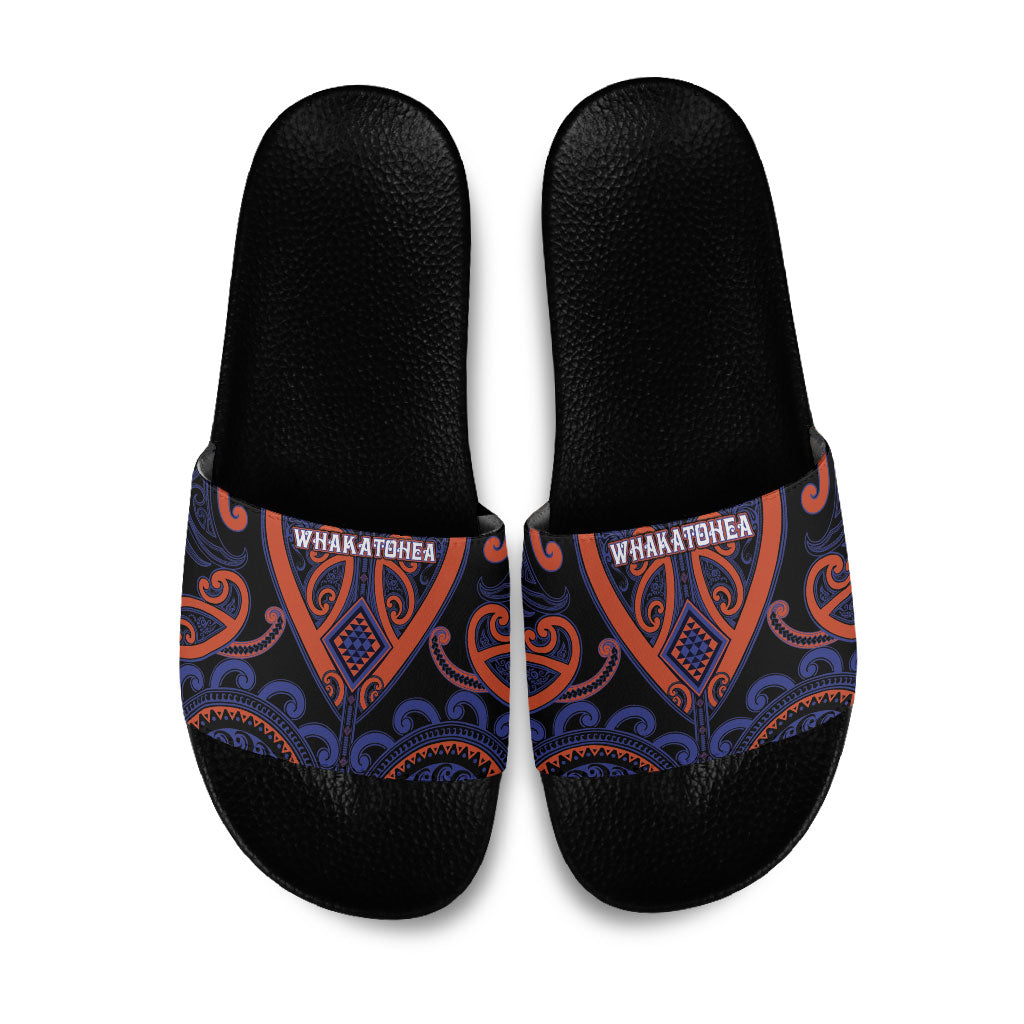 Aotearoa Whakatohea Slide Sandals Maori Tribal Pattern