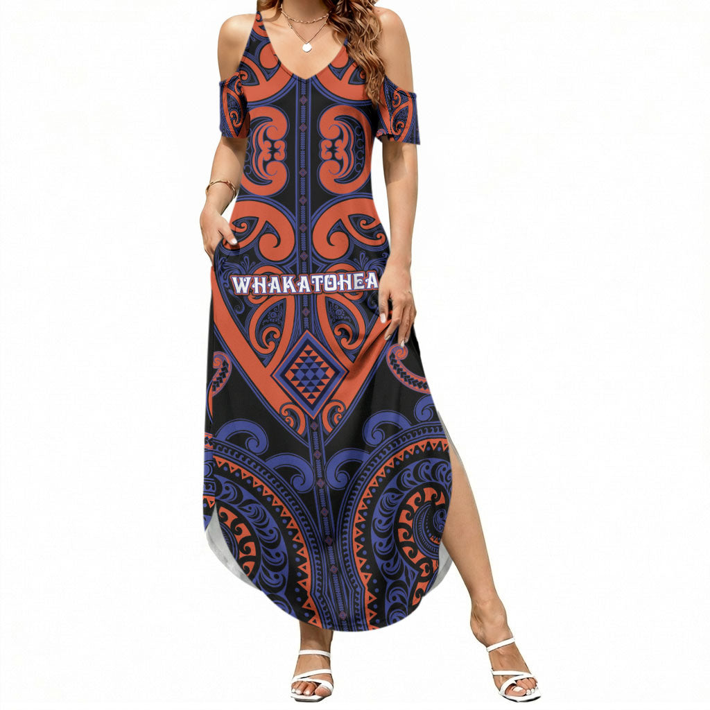 Custom Aotearoa Whakatohea Summer Maxi Dress Maori Tribal Pattern
