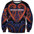 Custom Aotearoa Whakatohea Sweatshirt Maori Tribal Pattern