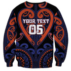 Custom Aotearoa Whakatohea Sweatshirt Maori Tribal Pattern
