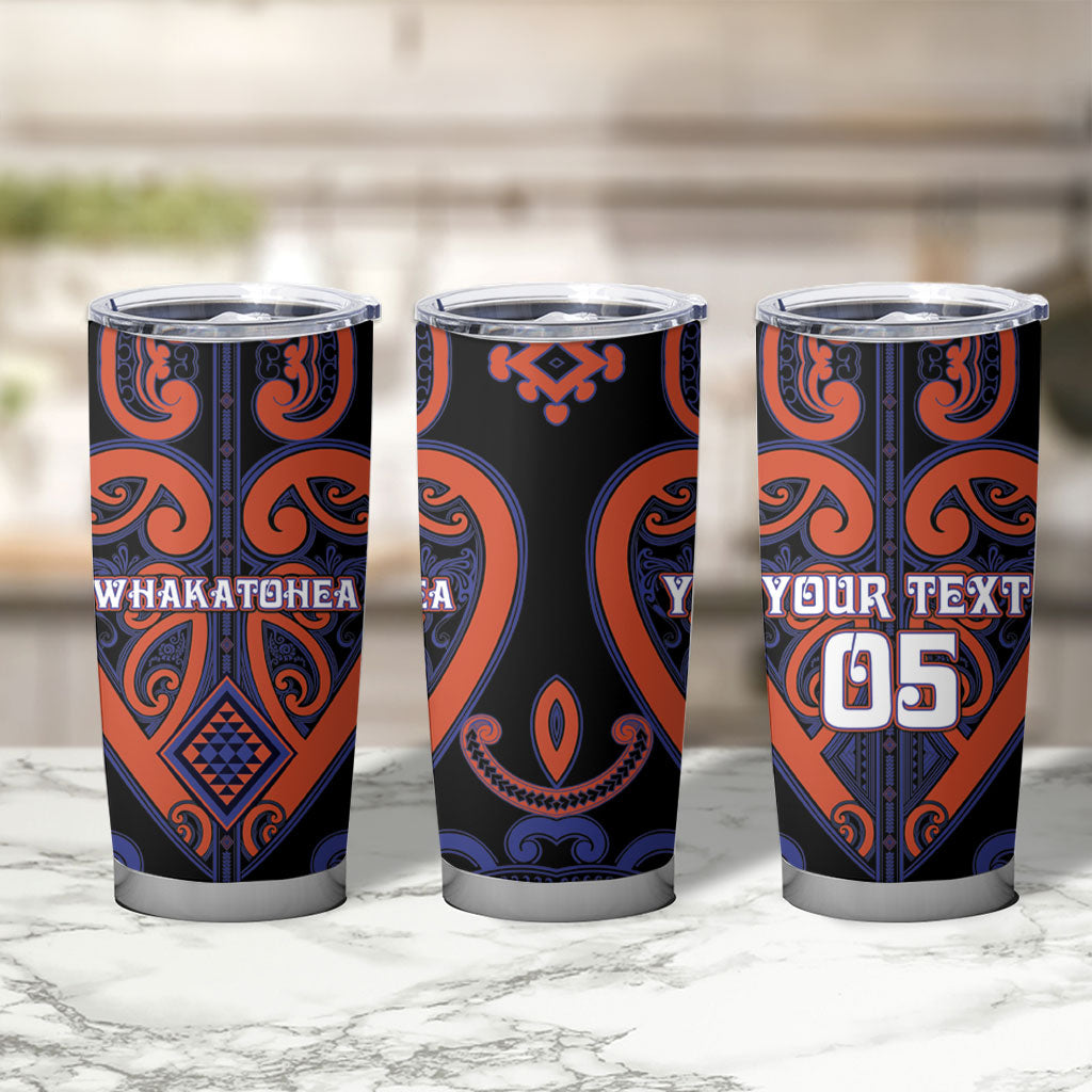 Custom Aotearoa Whakatohea Tumbler Cup Maori Tribal Pattern
