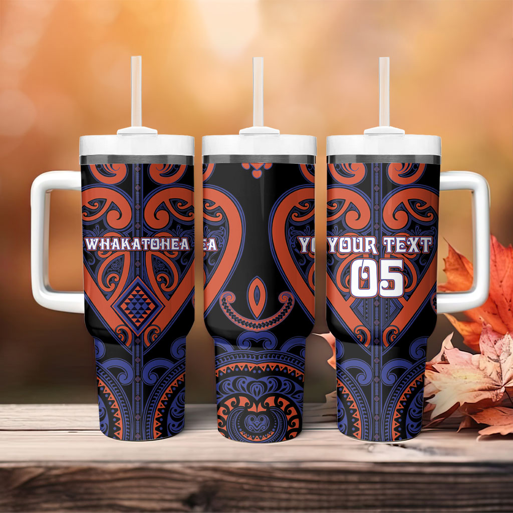 Custom Aotearoa Whakatohea Tumbler With Handle Maori Tribal Pattern