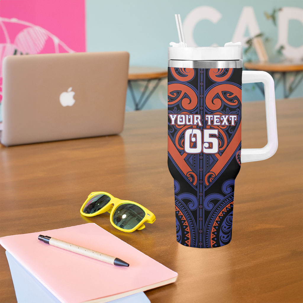 Custom Aotearoa Whakatohea Tumbler With Handle Maori Tribal Pattern