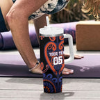 Custom Aotearoa Whakatohea Tumbler With Handle Maori Tribal Pattern