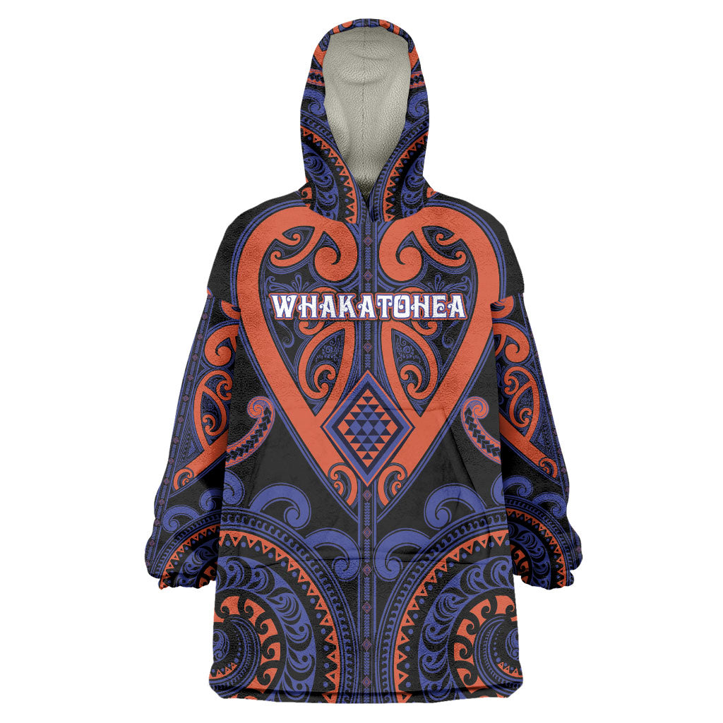 Custom Aotearoa Whakatohea Wearable Blanket Hoodie Maori Tribal Pattern