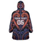 Custom Aotearoa Whakatohea Wearable Blanket Hoodie Maori Tribal Pattern