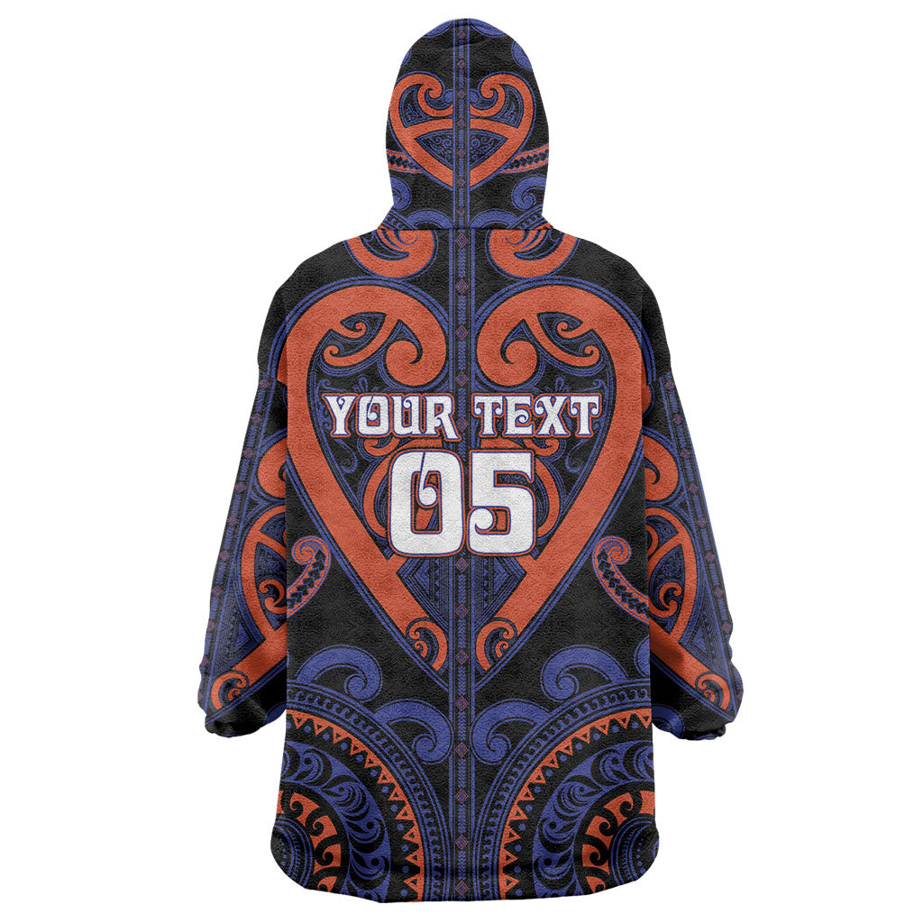 Custom Aotearoa Whakatohea Wearable Blanket Hoodie Maori Tribal Pattern