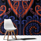 Aotearoa Whakatohea Window Curtain Maori Tribal Pattern