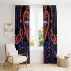 Aotearoa Whakatohea Window Curtain Maori Tribal Pattern