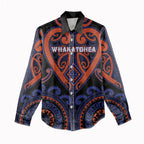 Custom Aotearoa Whakatohea Women Casual Shirt Maori Tribal Pattern