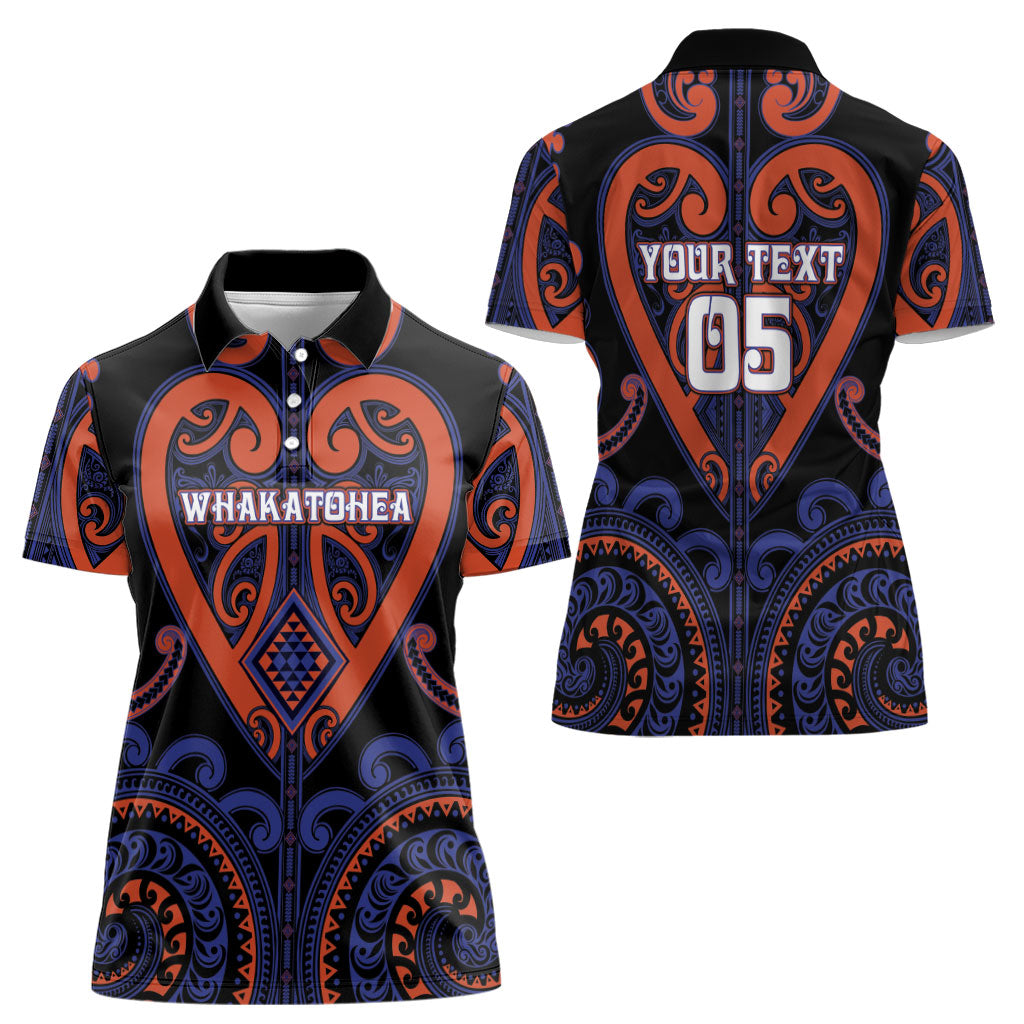 Custom Aotearoa Whakatohea Women Polo Shirt Maori Tribal Pattern