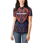 Custom Aotearoa Whakatohea Women Polo Shirt Maori Tribal Pattern