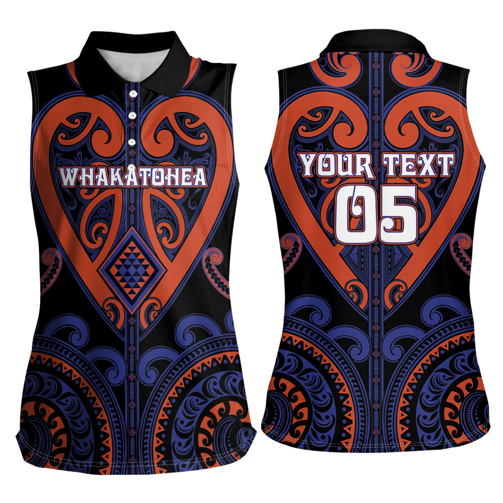Custom Aotearoa Whakatohea Women Sleeveless Polo Shirt Maori Tribal Pattern