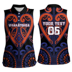 Custom Aotearoa Whakatohea Women Sleeveless Polo Shirt Maori Tribal Pattern