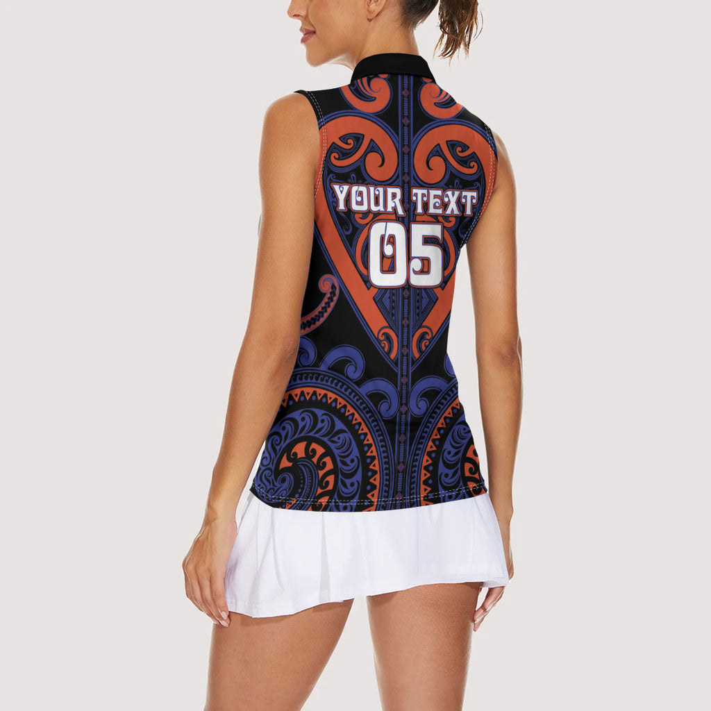 Custom Aotearoa Whakatohea Women Sleeveless Polo Shirt Maori Tribal Pattern
