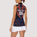 Custom Aotearoa Whakatohea Women Sleeveless Polo Shirt Maori Tribal Pattern