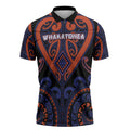 Custom Aotearoa Whakatohea Zipper Polo Shirt Maori Tribal Pattern