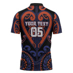 Custom Aotearoa Whakatohea Zipper Polo Shirt Maori Tribal Pattern