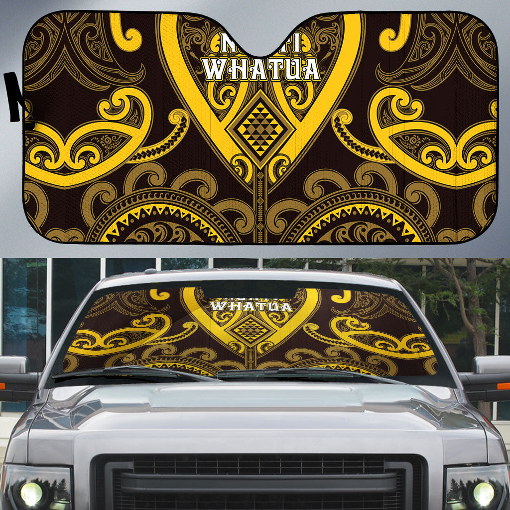 Aotearoa Ngati Whatua Auto Sun Shade Maori Tribal Pattern