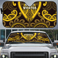 Aotearoa Ngati Whatua Auto Sun Shade Maori Tribal Pattern