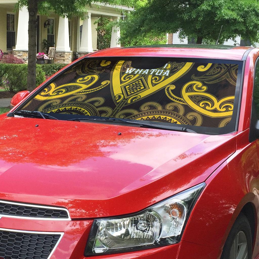 Aotearoa Ngati Whatua Auto Sun Shade Maori Tribal Pattern