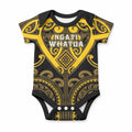 Custom Aotearoa Ngati Whatua Baby Onesie Maori Tribal Pattern