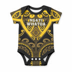Custom Aotearoa Ngati Whatua Baby Onesie Maori Tribal Pattern