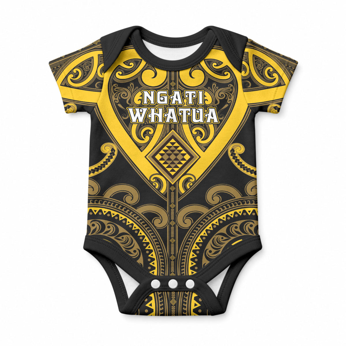Custom Aotearoa Ngati Whatua Baby Onesie Maori Tribal Pattern