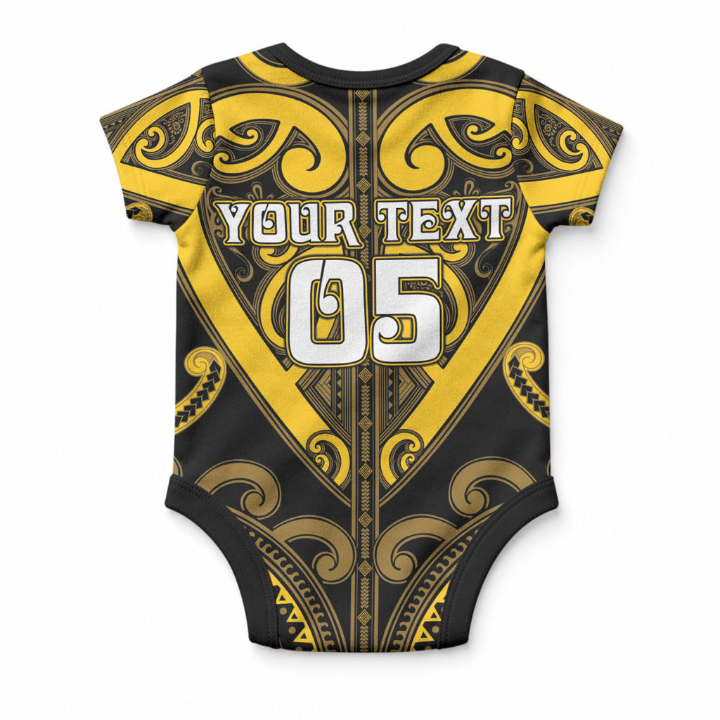 Custom Aotearoa Ngati Whatua Baby Onesie Maori Tribal Pattern