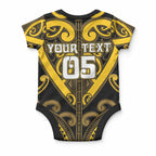 Custom Aotearoa Ngati Whatua Baby Onesie Maori Tribal Pattern
