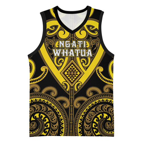 Custom Aotearoa Ngati Whatua Basketball Jersey Maori Tribal Pattern