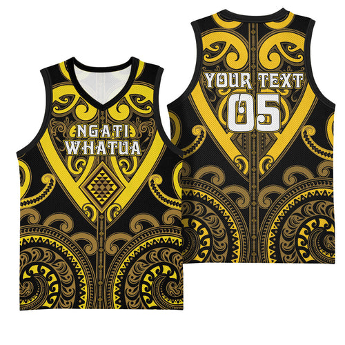 Custom Aotearoa Ngati Whatua Basketball Jersey Maori Tribal Pattern
