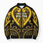 Custom Aotearoa Ngati Whatua Bomber Puffer Jacket Maori Tribal Pattern
