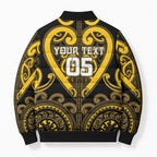 Custom Aotearoa Ngati Whatua Bomber Puffer Jacket Maori Tribal Pattern