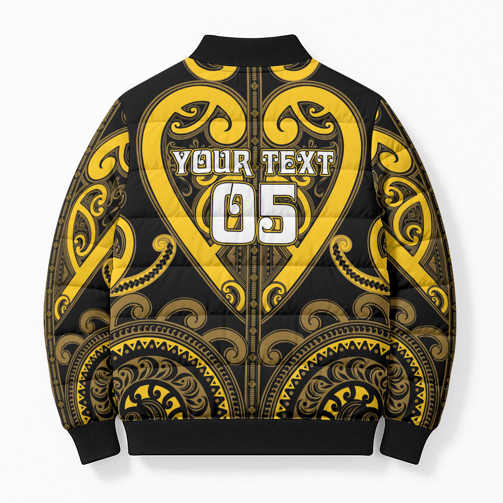 Custom Aotearoa Ngati Whatua Bomber Puffer Jacket Maori Tribal Pattern