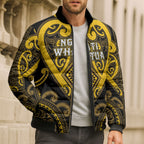 Custom Aotearoa Ngati Whatua Bomber Puffer Jacket Maori Tribal Pattern