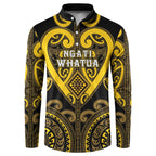 Custom Aotearoa Ngati Whatua Button Sweatshirt Maori Tribal Pattern