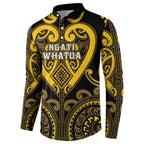Custom Aotearoa Ngati Whatua Button Sweatshirt Maori Tribal Pattern