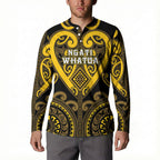Custom Aotearoa Ngati Whatua Button Sweatshirt Maori Tribal Pattern