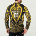 Custom Aotearoa Ngati Whatua Button Sweatshirt Maori Tribal Pattern