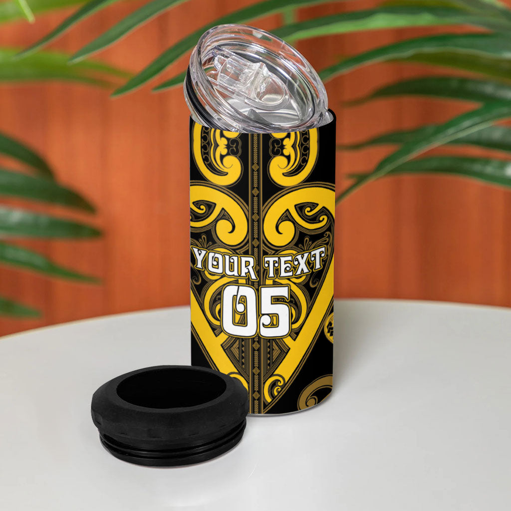 Custom Aotearoa Ngati Whatua 4 in 1 Can Cooler Tumbler Maori Tribal Pattern