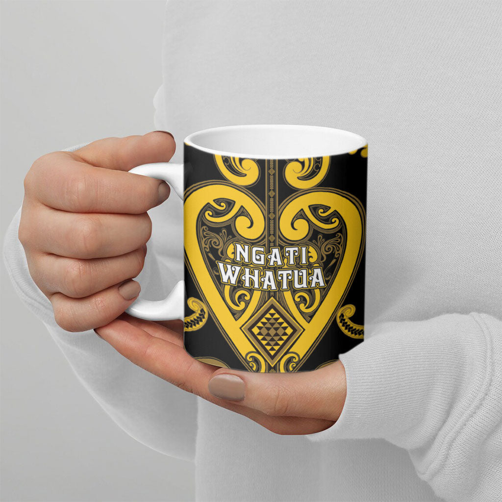 Custom Aotearoa Ngati Whatua Ceramic Mug Maori Tribal Pattern
